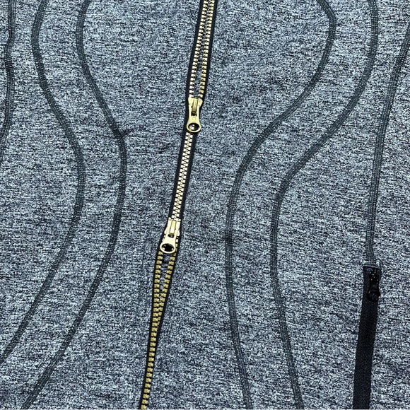 Lululemon Wm’s Stride Hoodie Long Jacket II In Heathered Black & Gray Sz 6 - Picture 7 of 15
